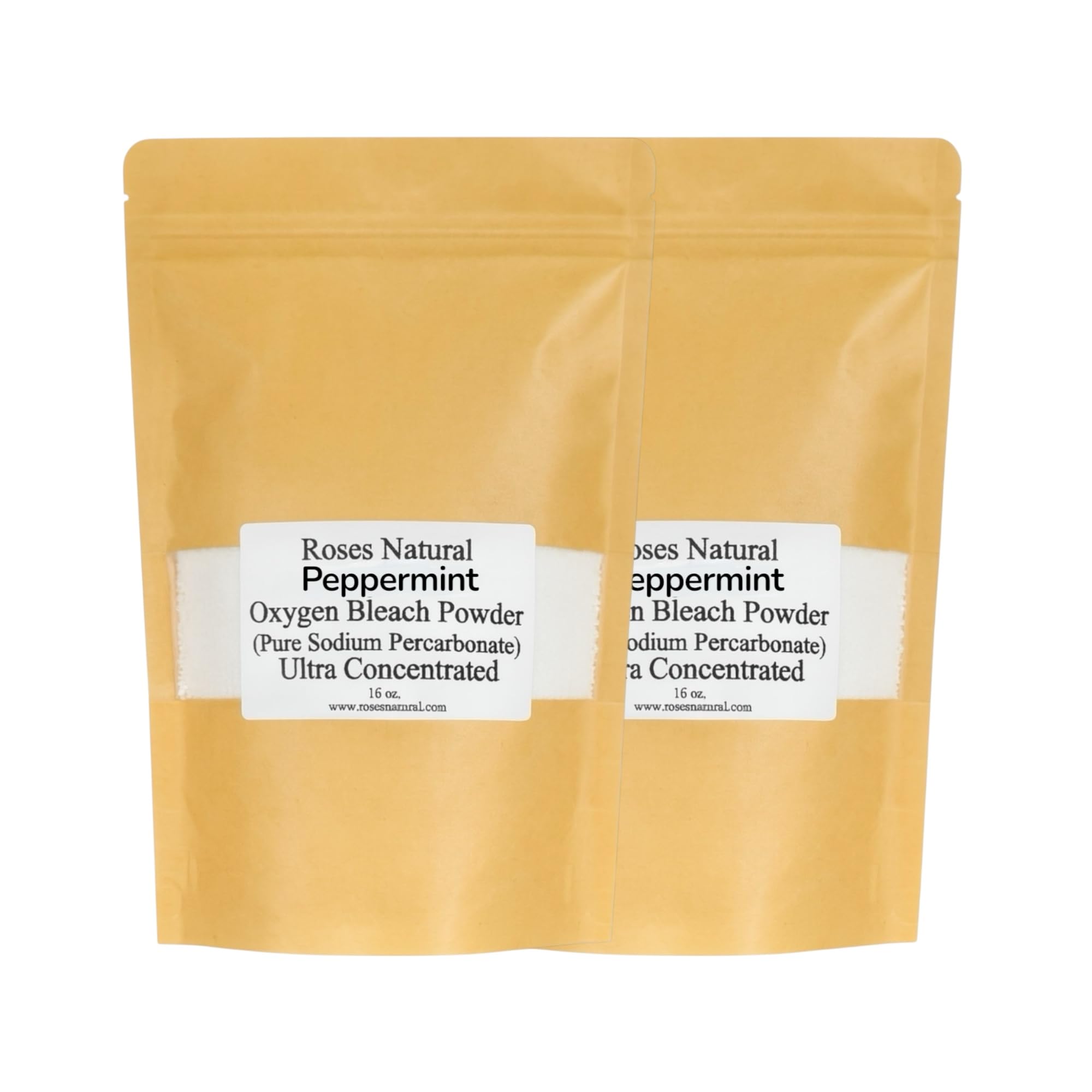 Peppermint Sodium Percarbonate, 32 oz. Oxygen Bleach Powder. Ultra Concentrated Bleach Alternative, Chlorine Free, Pure Essential Oil, Color Safe