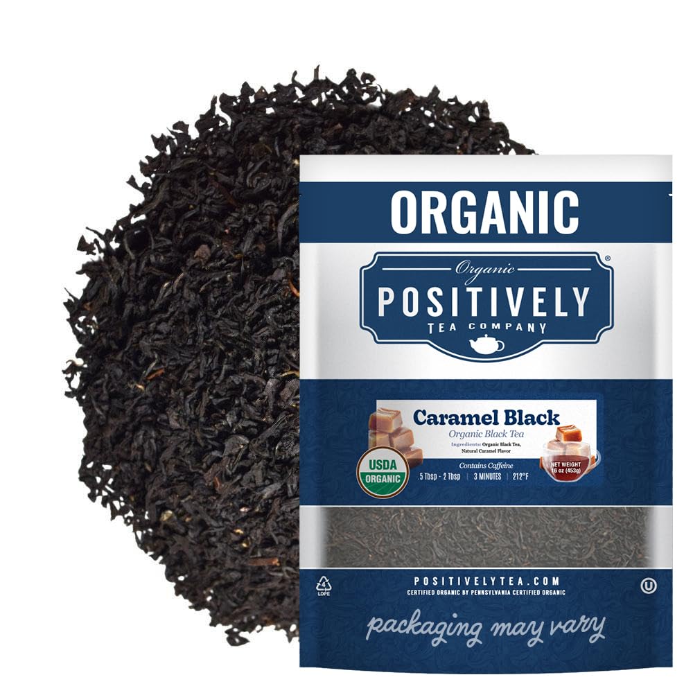 Organic Positively Tea Company, Caramel Black Tea, Loose Leaf, 16 Ounce