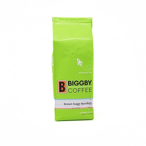 BIGGBY Brown Sugar Boubon Flavored Ground Coffee, 12oz Bag, Medium Roast