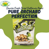 Sunrise Fresh Dried Fruit - Dried California Pears - All-Natural, Dehydrated, Unsweetened, No Added Sugar, Resealable Snack, 6oz Bag
