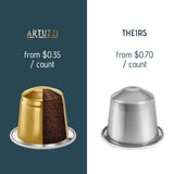 Artuzzi 120ct Decaf Espresso Pods For Nespresso Compatible Capsules Machines | Aluminum Coffee Capsules I Recyclable I 100% Arabica I Italian Roast