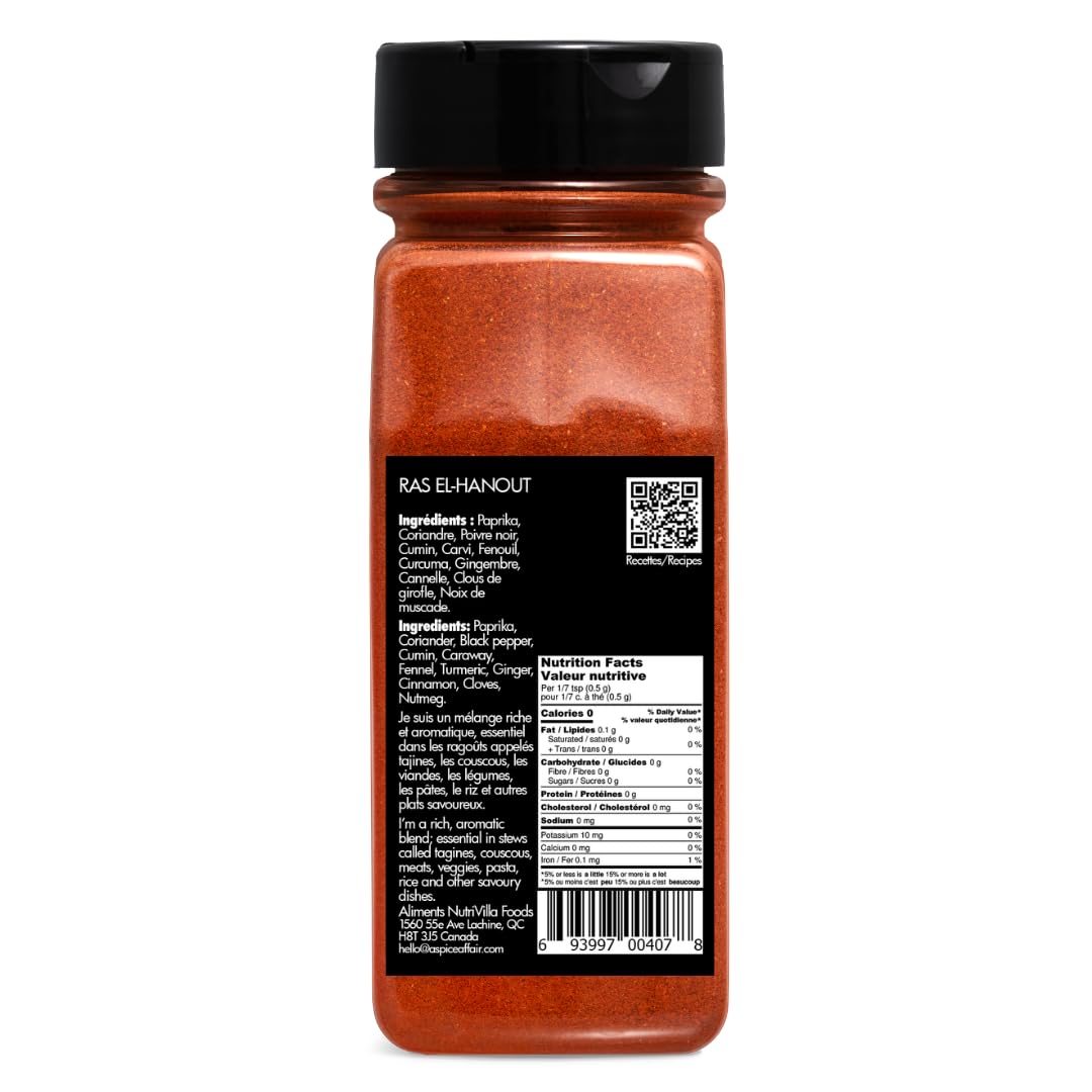 A Spice Affair Ras El Hanout Seasoning | Moroccan Spice Blend | Warm, Aromatic & Complex | Authentic North African Spice Mix for Chicken, Lamb