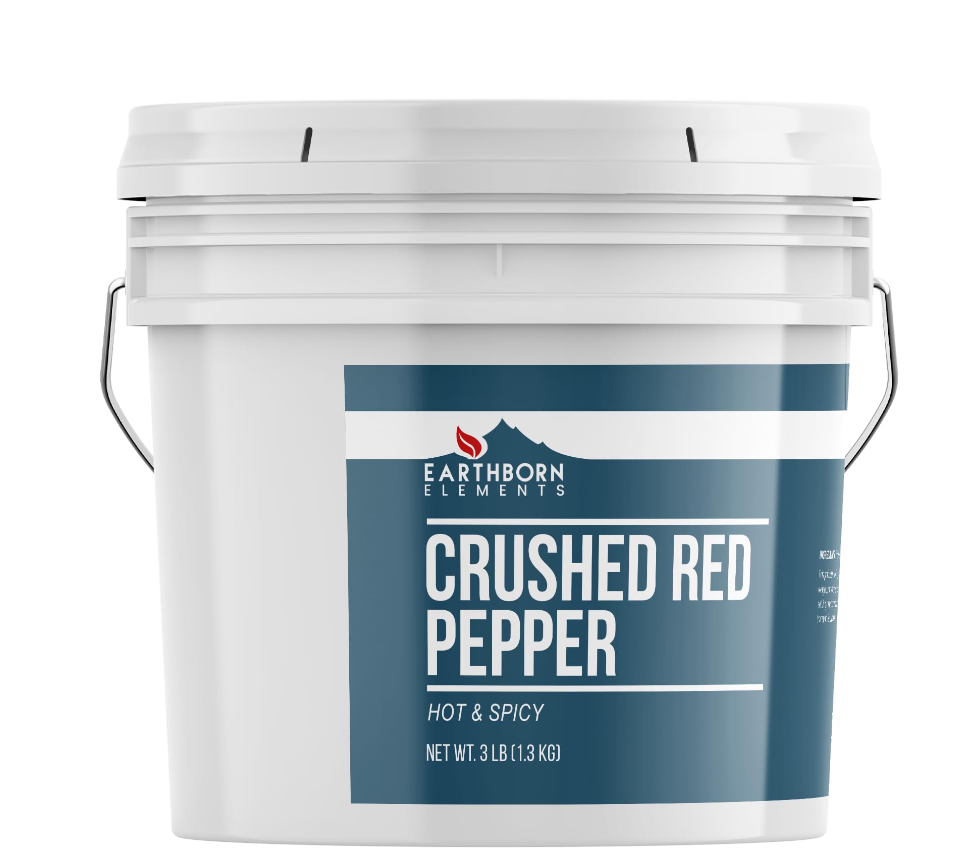 Earthborn Elements Crushed Red Pepper Flakes 1 Gallon Bucket, Pizza Topping, Hot & Spicy Flavor (48 Ounce)