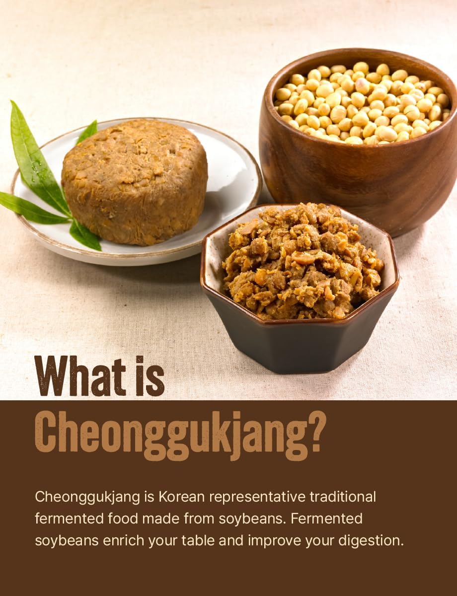 FARMER QUEEN Korean Traditional Fermented Soybean Powder 17.6oz - Nattokinase Source Cheonggukjang Powder Soy Bean Natto Powder, 500.0 grams, 17.6