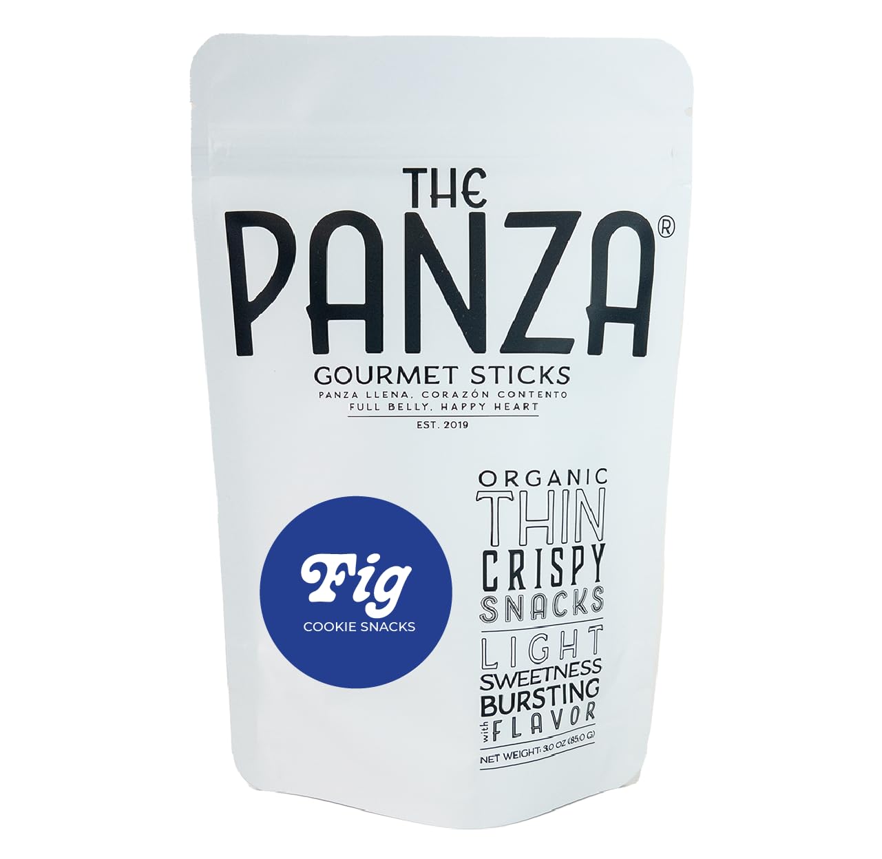 The Panza Fig Gourmet Cookie Snack Thin & Crispy | Organic, Non-GMO, 100% Natural Ingredients | Signature Pouch 3.0 oz