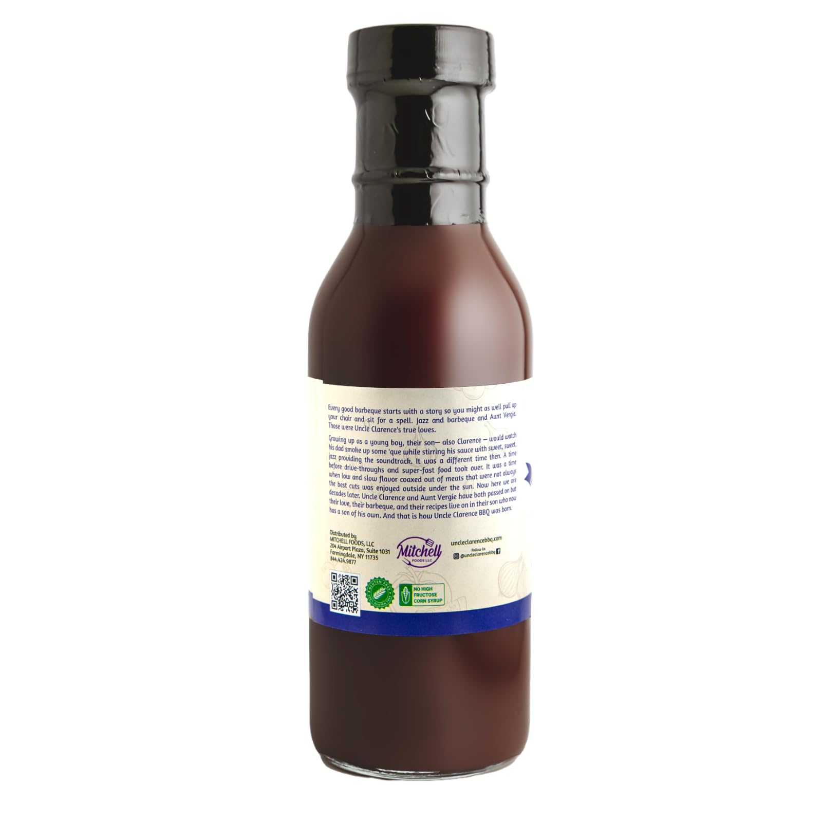 Uncle Clarence Original BBQ Sauce - Blueberry Infused, Small Batch, Vegan & Gluten-Free, 14 oz