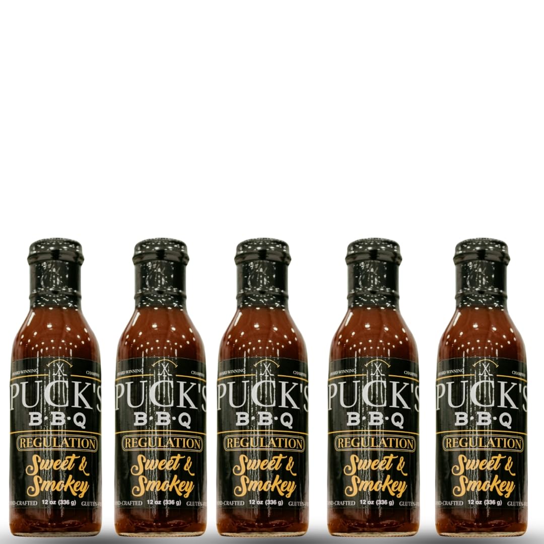 Puck's Regulation Sweet & Smokey BBQ Sauce, 12 oz (5)