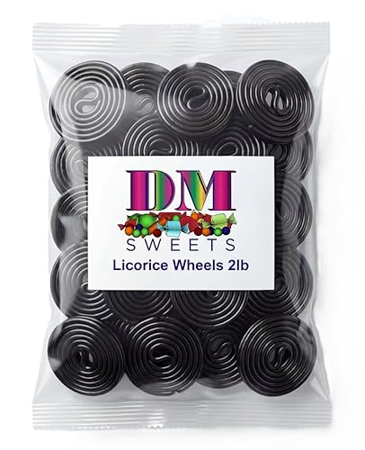 Black Licorice Wheels Candy 2 lb Bag - Soft Chewy Classic Twists Bulk Retro Snack Treats. Approximately 80 Wheels per Bag