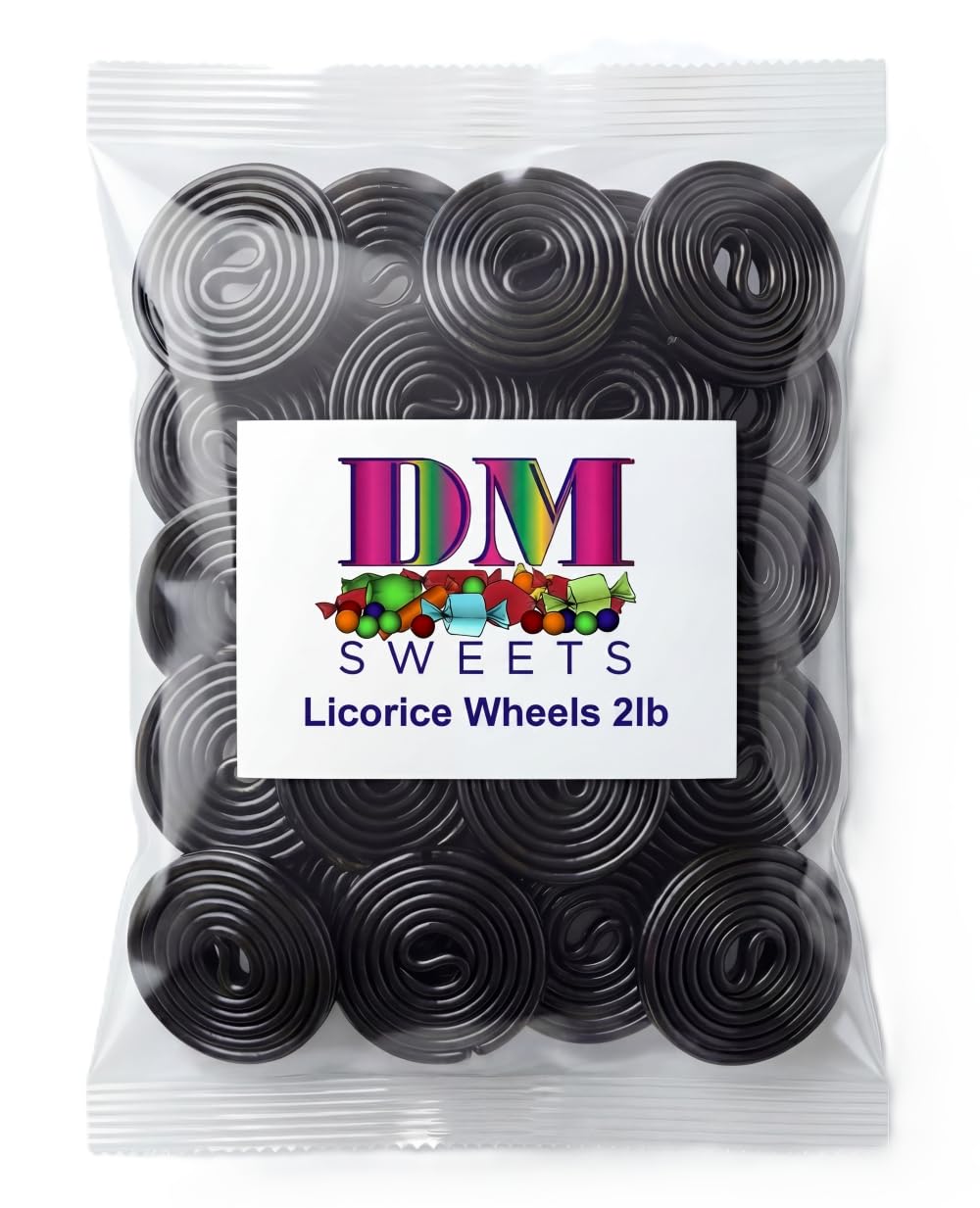 Black Licorice Wheels Candy 2 lb Bag - Soft Chewy Classic Twists Bulk Retro Snack Treats. Approximately 80 Wheels per Bag