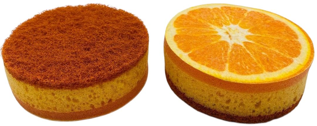 Siege 2 Sided Fruit Orange Design Sponges (2 Pk), 647