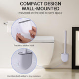 Small Silicone Toilet Brush with Crevice Brush-Silicone Bristles, Gentle on Toilets | Bathroom Accessories for RVs, Trailers, Campers | Anti-Roll