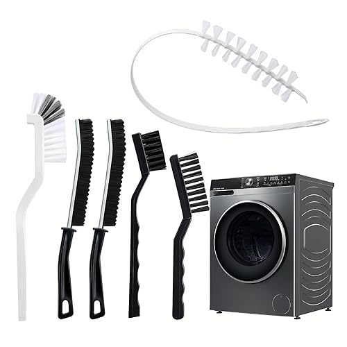 6 Pcs Washing Machine Cleaning Brush Kits, Front Load Washer Cleaner Brushes Tools - 1 Pcs Drum Laundry Cleaning Brush and 5 Pcs Crevice Cleaning