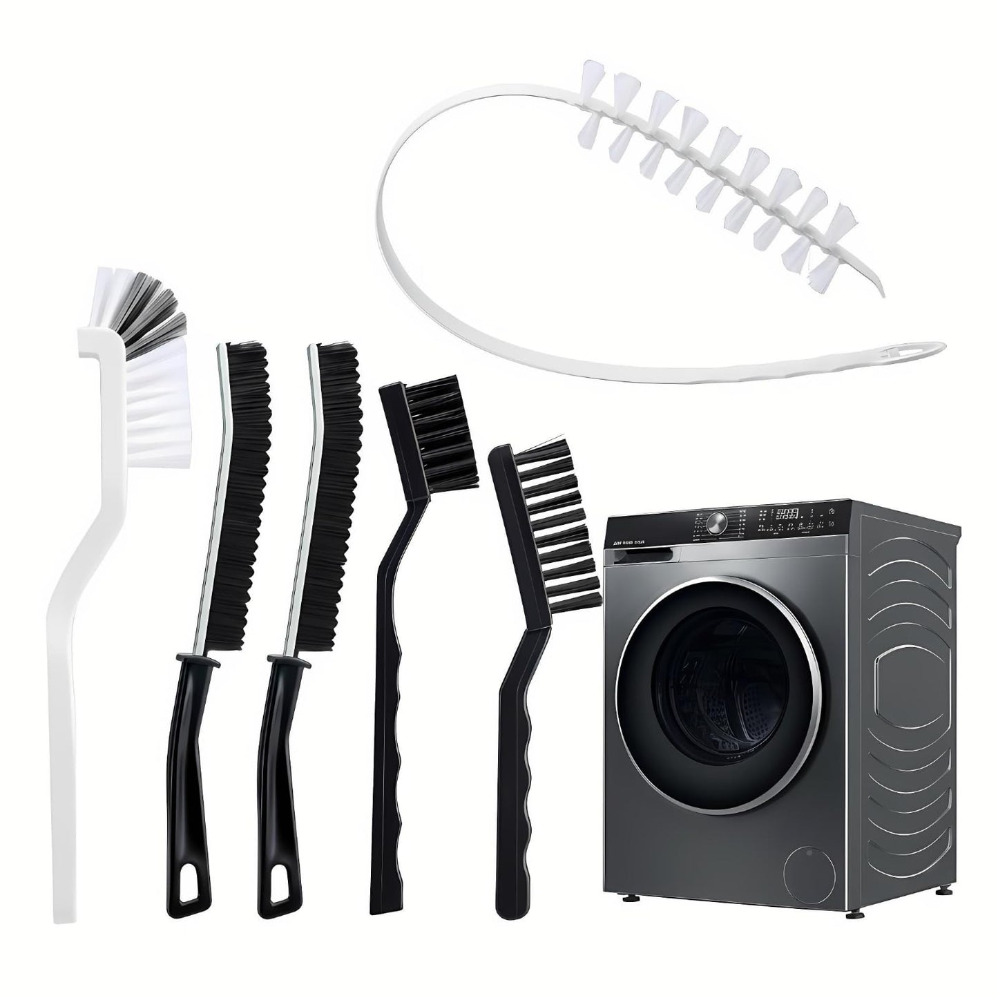 6 Pcs Washing Machine Cleaning Brush Kits, Front Load Washer Cleaner Brushes Tools - 1 Pcs Drum Laundry Cleaning Brush and 5 Pcs Crevice Cleaning