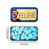 Believe Candy Filled Tin (2 Pack) Blue Raspberry Flavored Candy with 2 Gosutoys Stickers