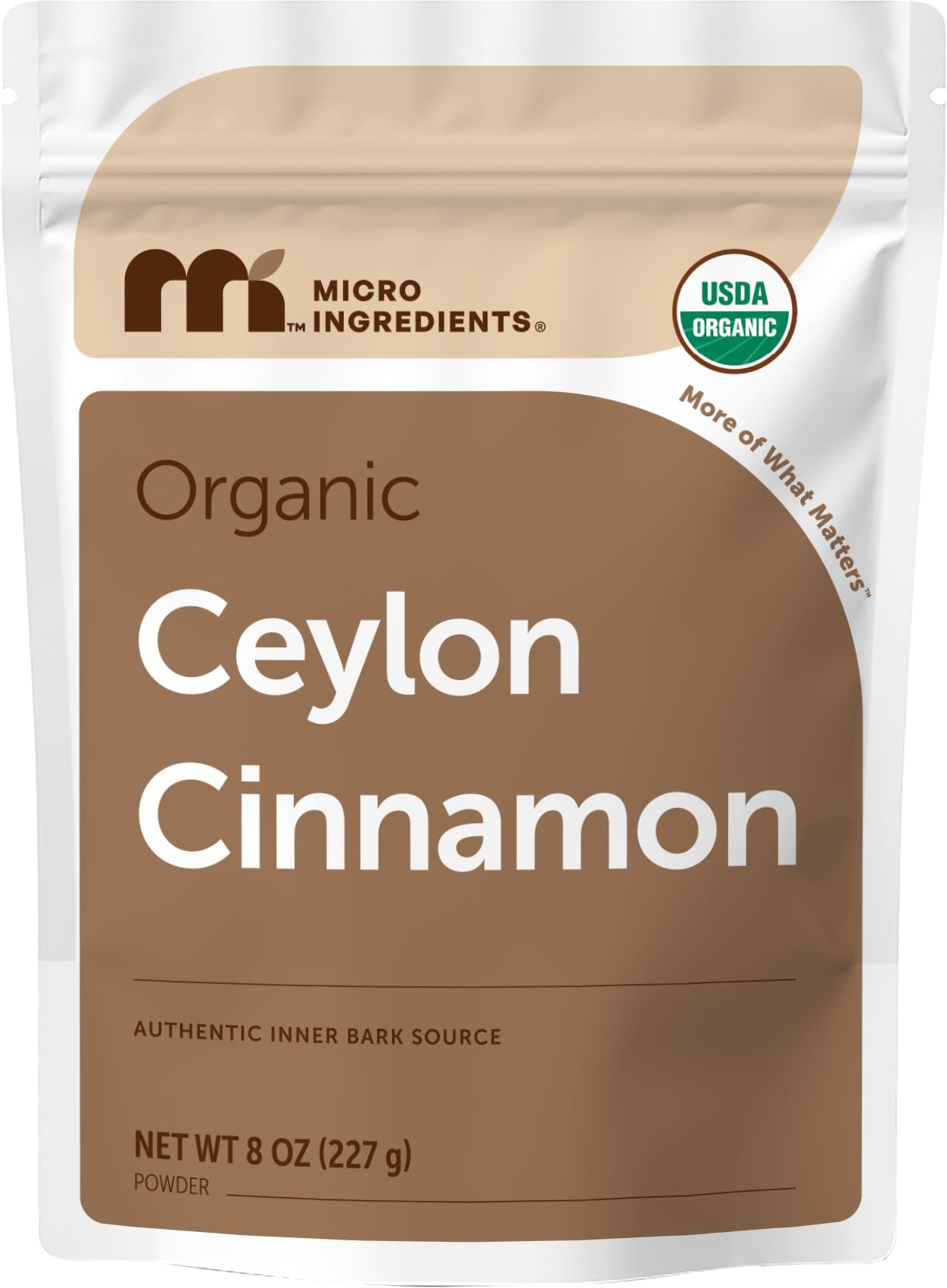 Micro Ingredients Organic Ceylon Cinnamon Powder, 8 oz | Sri Lanka Source | True Cinnamon for Spice & Seasoning | Great for Baking, Cooking, & Drinks
