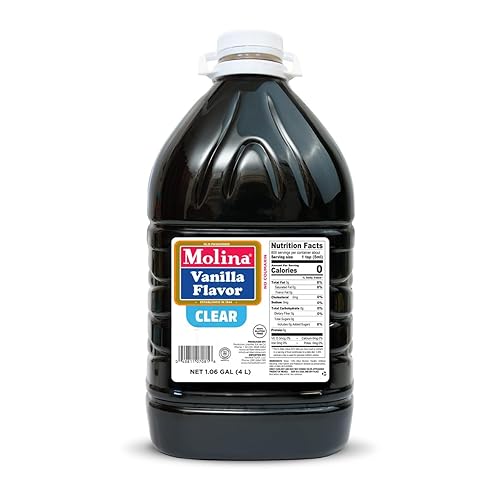 Molina Clear Vanilla Extract, 1 Gallon (135.3 oz) Perfect for Baking, Enhances Flavor Without Altering Dessert Color, High-Quality Vanilla Flavoring
