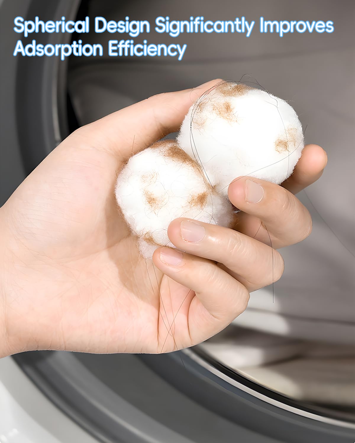 New Snowball-Shaped Laundry Pet Hair Remover, Reusable Eco-Friendly - Effectively Removes Fur/Lint/Dander, Gentle on Clothes, Protects Machine, Easy
