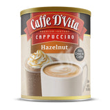 Caffe D'Vita Instant Hazelnut Cappuccino Mix - Instant Hazelnut Ground Coffee Beans, Gluten Free, No Cholesterol, No Hydrogenated Oils, No Trans Fat