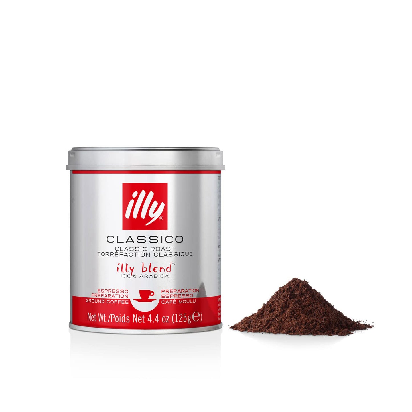 illy Ground Coffee Espresso - 100% Arabica Coffee Ground - Classico Medium Roast - Notes of Caramel, Orange Blossom & Jasmine - Rich Aromatic Profile