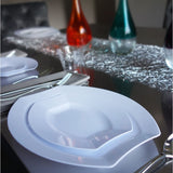 Party Essentials Party Supplies Fancy Plastic Dinnerware For Wedding/Birthday/All Occasions, 6" x 5", Dessert/Appetizer Plates, 20-Count, White Oval