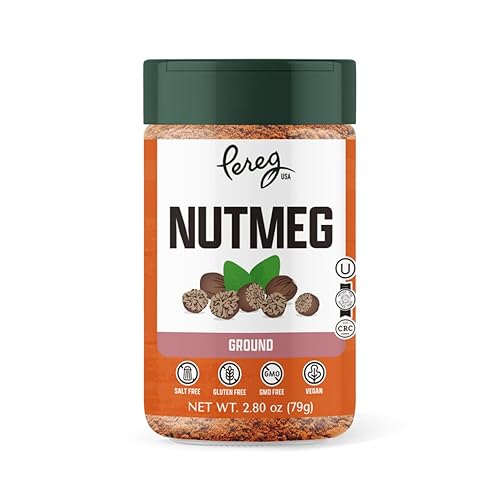 Pereg Ground Nutmeg (2.80 Oz) - Non-GMO, Gluten-Free, Non Irradiated - Ground From 100% Whole Nutmeg - Use In Sausages, Meat & Soup