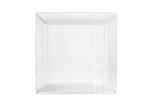 Exquisite Disposable-Clear-Plastic-Plates-Square Linear (40 Pack) Wedding Dinner Fancy Tableware Dishes (7.5 Inch., Clear) Single Size Set