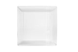 Exquisite Disposable-Clear-Plastic-Plates-Square Linear (40 Pack) Wedding Dinner Fancy Tableware Dishes (7.5 Inch., Clear) Single Size Set