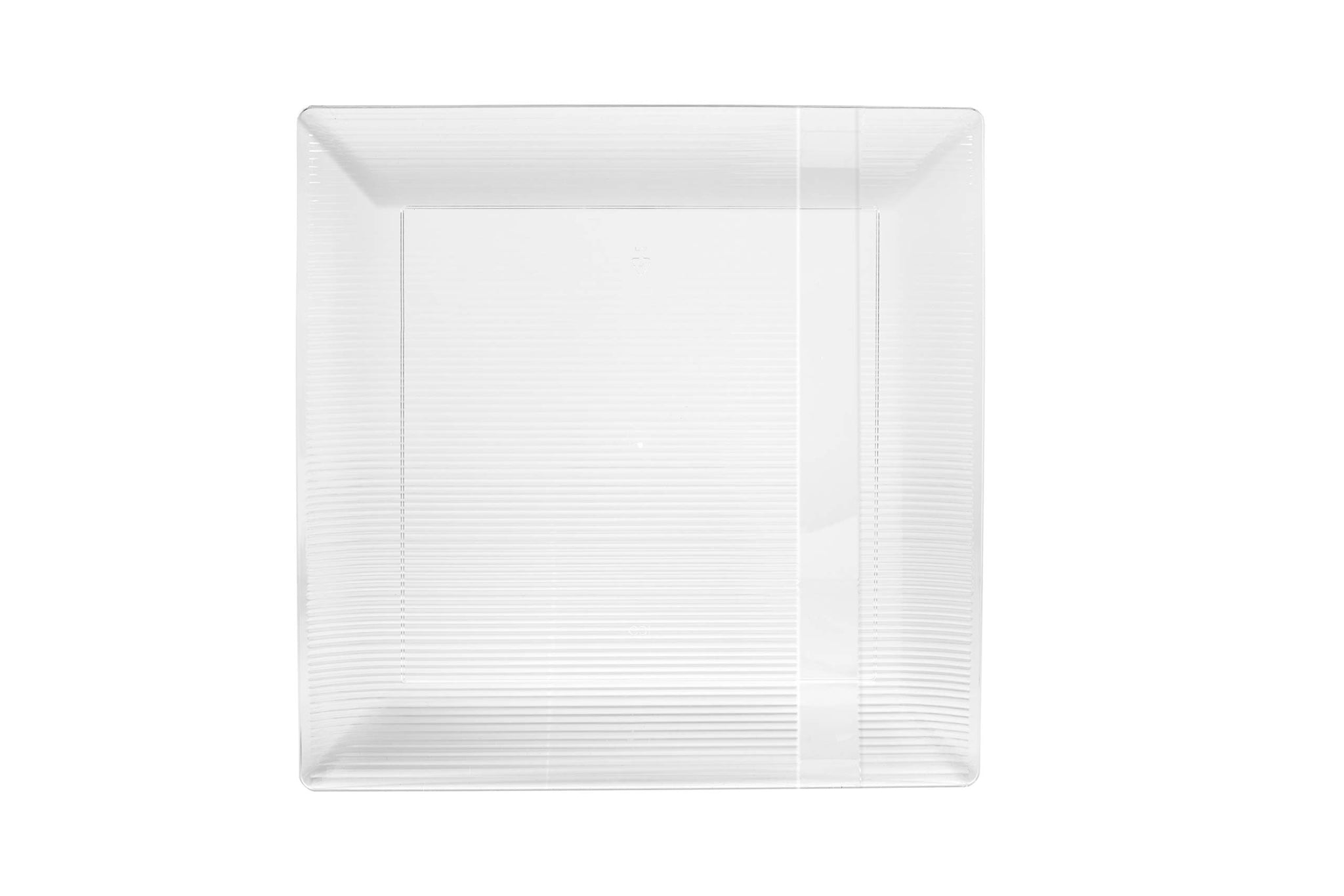 Exquisite Disposable-Clear-Plastic-Plates-Square Linear (40 Pack) Wedding Dinner Fancy Tableware Dishes (7.5 Inch., Clear) Single Size Set