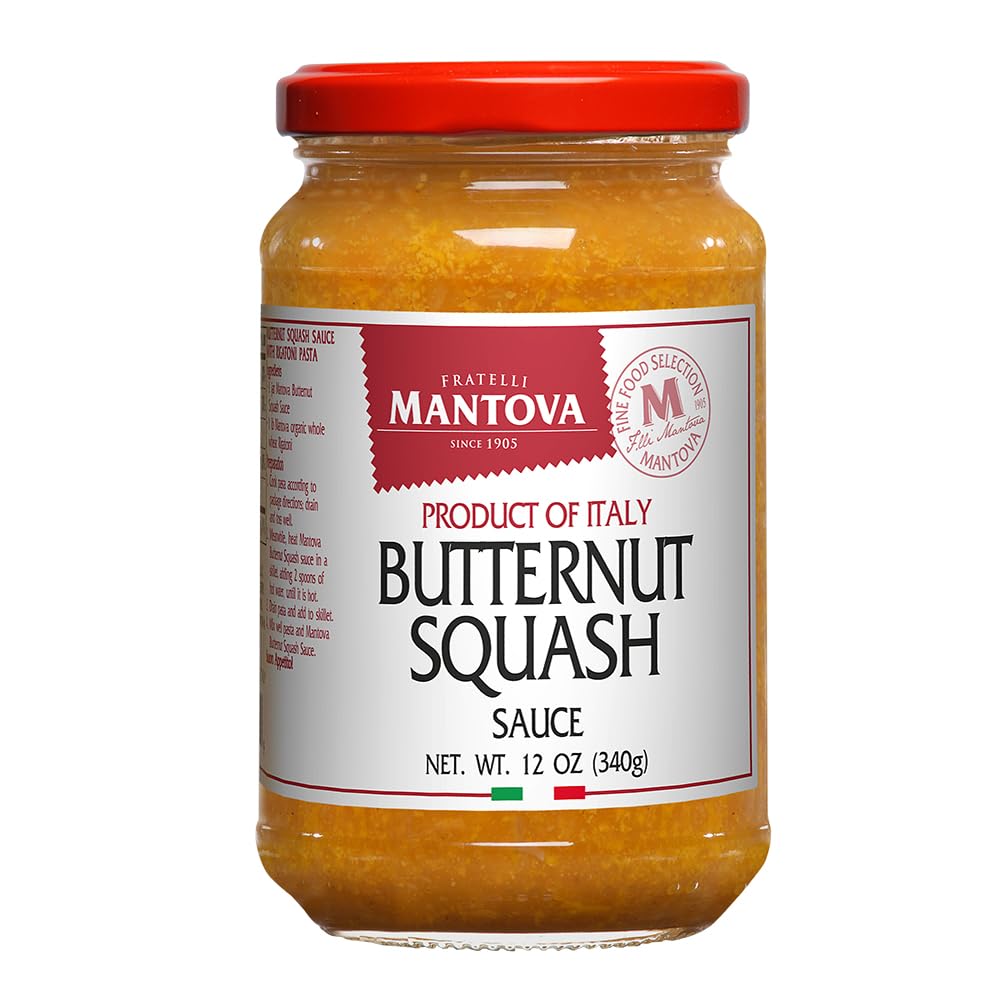 Mantova Butternut Squash Sauce, 12 oz. (Pack of 2), Product of Italy, Traditional, All-Natural, Ready-to-Eat Pasta Sauce, No Artificial Coloring