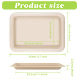 Xvvirnt 50 Pack 14 Inch Disposable Food Trays, Compostable Extra Large Paper Plates, Heavy Duty Large Paper Platter Plates, Platters Trays for Serving