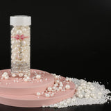 Kasvan White Pearl Sugar Sprinkles - Edible Candy Pearls 130g/4.58 Oz, Mix Size, Baking Cake Decorations, Ice Cream Toppings and Cookie Decorating