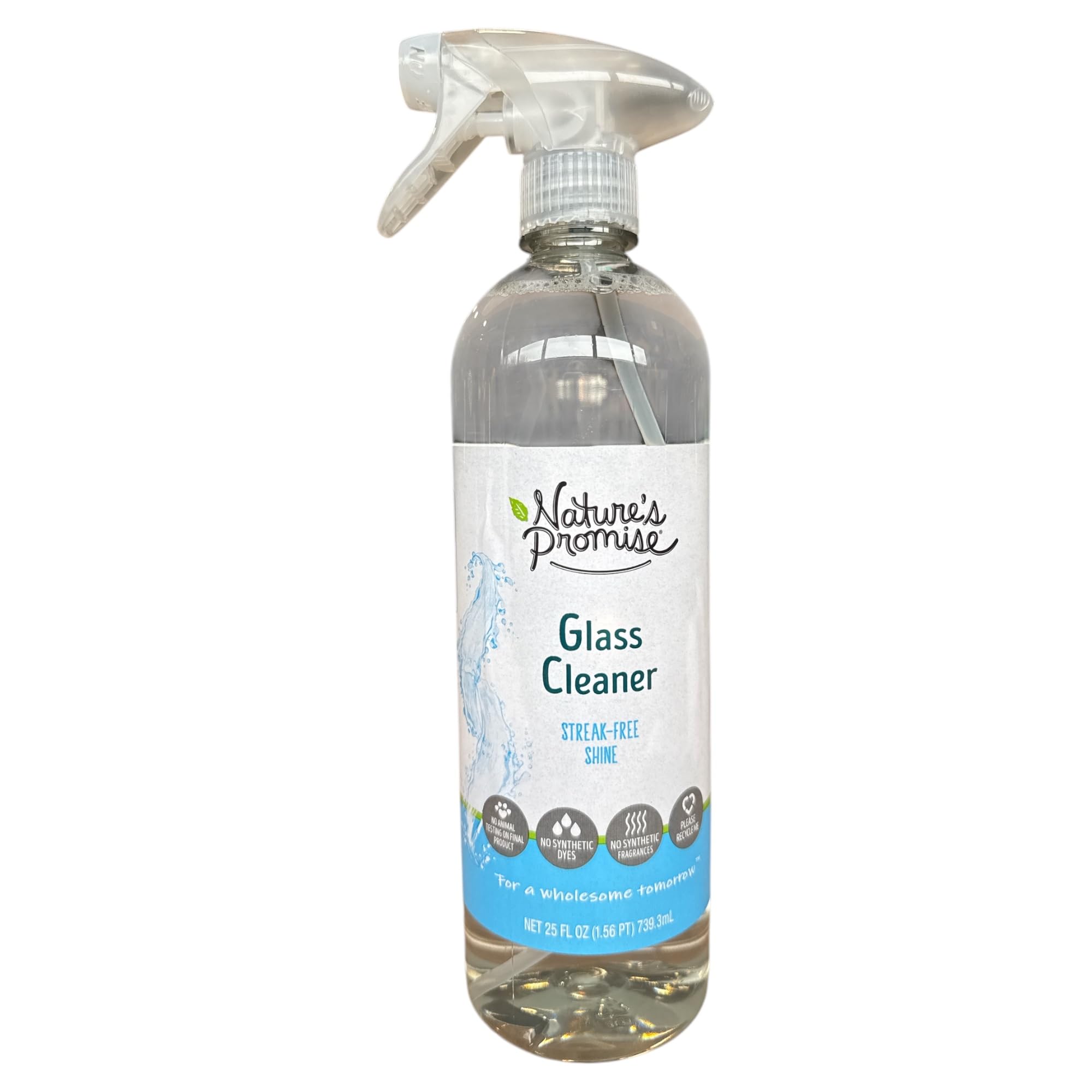 Nature's Promise Plant Based Glass Cleaner 25 fl oz, Streak-Free Shine with Trigger Sprayer