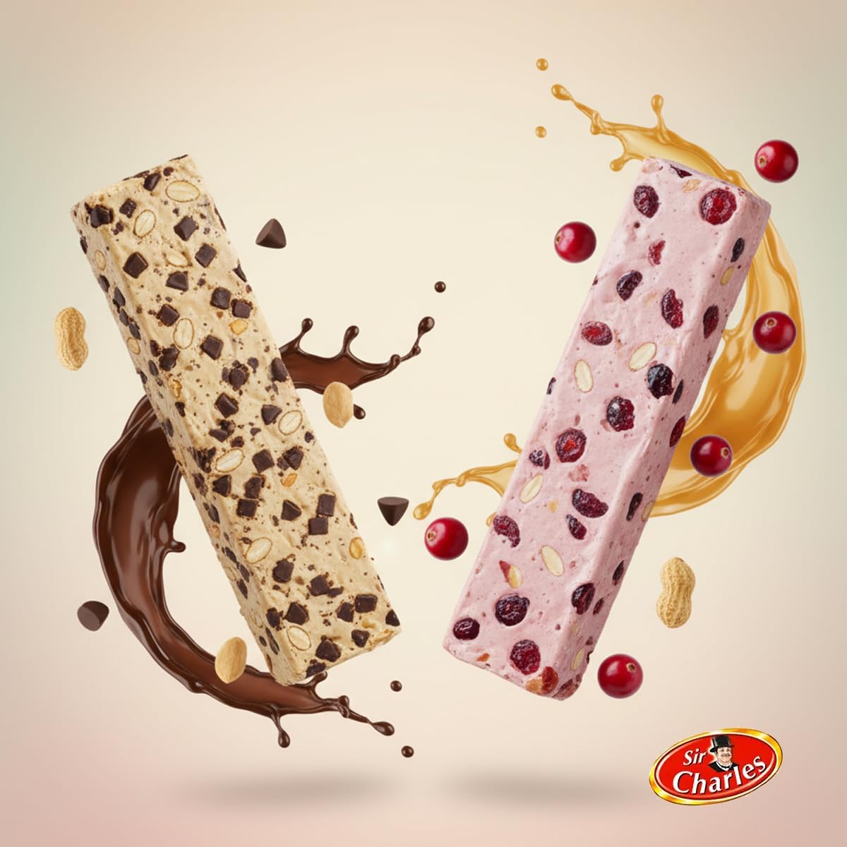 Sir Charles Soft Nougat Bars With Soft & Chewy Texture- Italian Nougat Candy with Nuts & Fruits For Snack Trays, Dessert Platters & Sweet Sharing