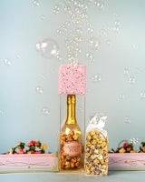 Birthday Floral Bubble Box with Chocolate Popcorn by Send A Cake, Ready to Gift, No Assembly Required - Unique Happy Birthday Gift for Women, Men
