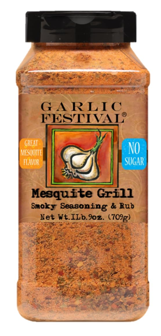 Garlic Festival Foods Mesquite Grill Garlic Seasoning Grande 1b. 9oz.