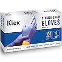 Klex Nitrile Exam Gloves - Medical Grade, Powder Free, Rubber Latex Free, Disposable Examination Grade Glove, Strong Food Safe, Lavender M Medium, 3