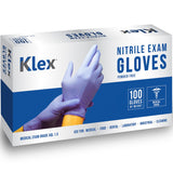 Klex Nitrile Exam Gloves - Medical Grade, Powder Free, Rubber Latex Free, Disposable Examination Grade Glove, Strong Food Safe, Lavender M Medium, 3