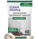 The Clean People Dishwasher Tablets - Cuts Grease & Rinses Sparkling Clean - Residue-Free - Phosphate Free Dishwashing Tablets (60 Count, Lemon