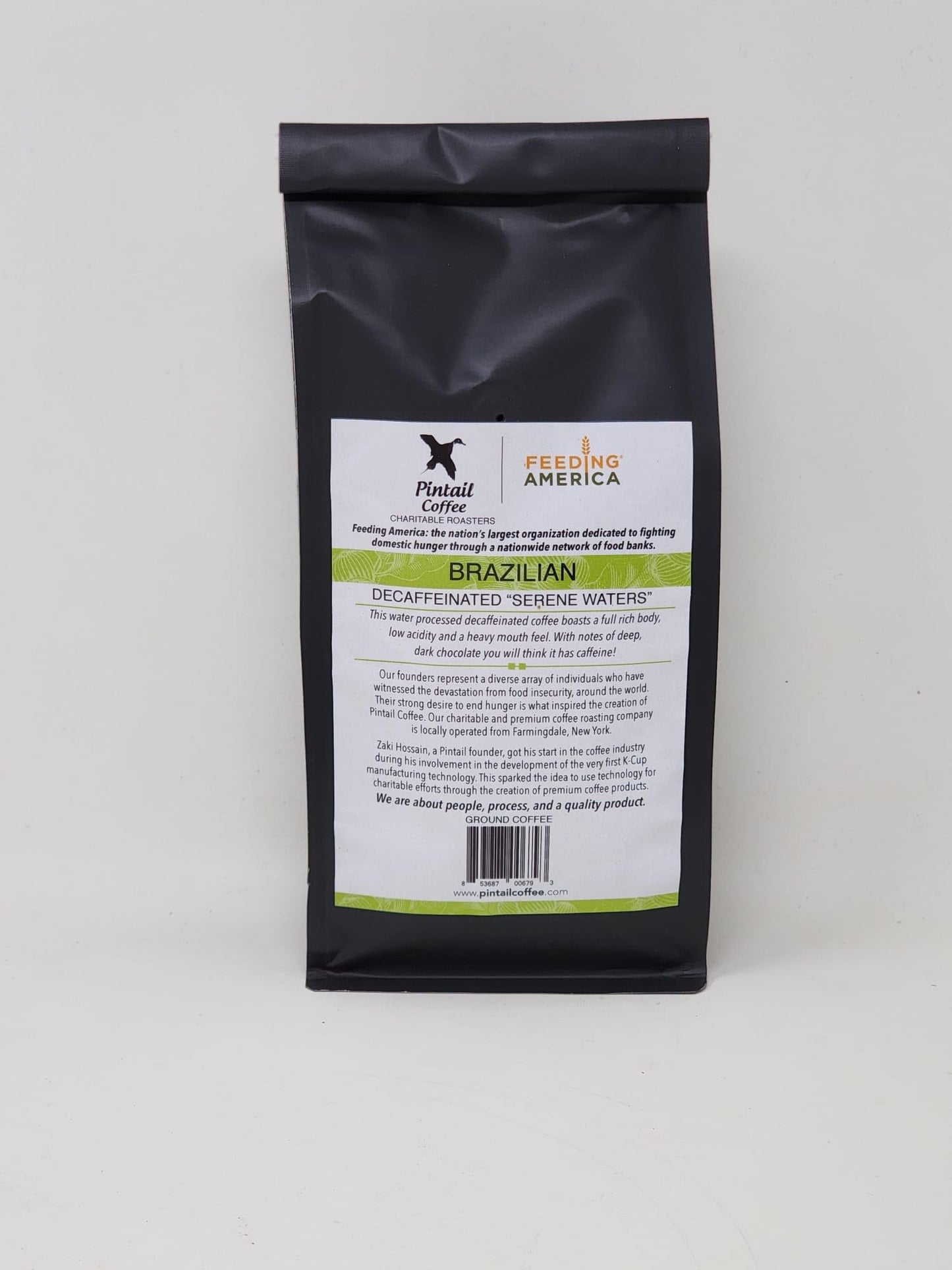 Pintail Coffee - Brazilian "Serene Waters" Decaffeinated Ground Coffee, 12oz bag