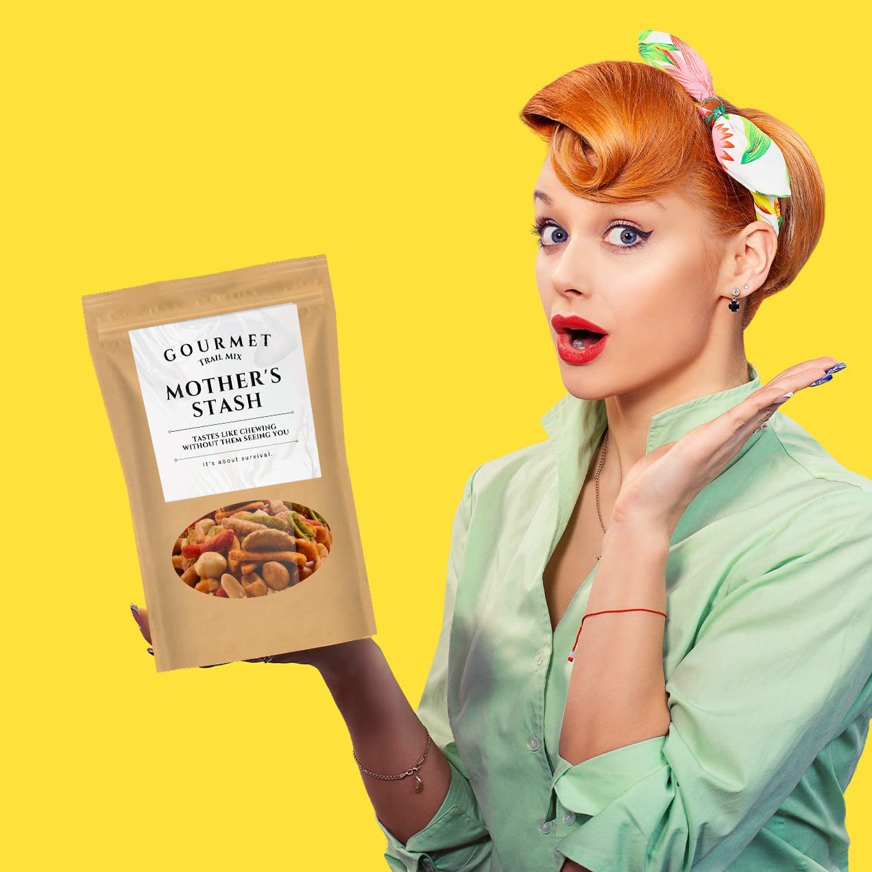 Mother’s Stash Trail Mix - Premium Snack Blend Kepperton Gourmet Funny Food Gifts for Moms Day Gag Gift for Women Easter Basket Ideas for Mom Friends