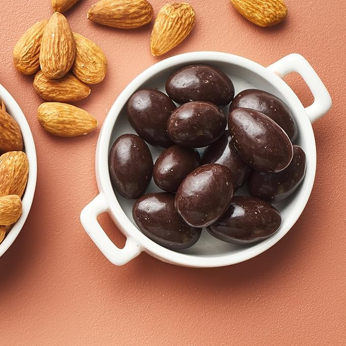 Yupik Sugar Free Dark Chocolate Almonds, 2.2 lb (35.2 oz), Kosher, Dark Chocolate Covered Roasted Almonds, Nuts Dipped in Chocolate, Source of Fiber