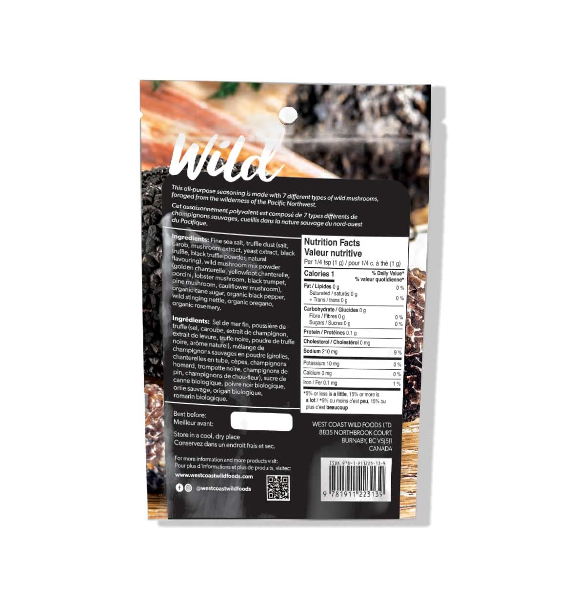 Truffle Seasoning with Wild Mushrooms Mix | 84g - 3oz |Premium Ingredients for Gourmet Recipes | West Coast Wild Foods