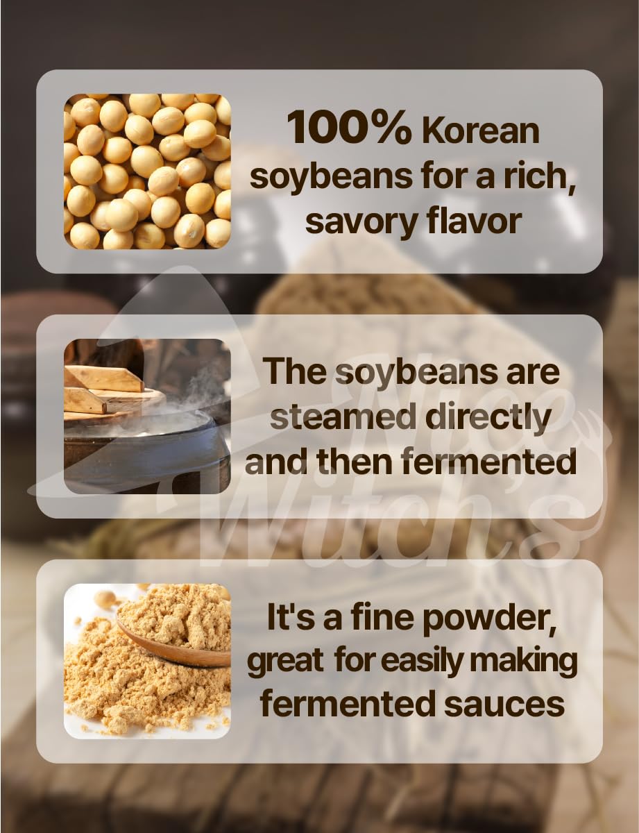 Nice Witch's Meju Powder (Fermented Soybean Powder) - Korean Soybean Fermentation Starter for Doenjang & Gochujang, 500g/ 1.1LB ?? ?? ??, ???