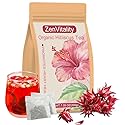 ZenVitality Premium Hibiscus Tea Organic 100 tea bags/7.05 Oz 100% Pure Dried Hibiscus Flower Supports Your Cardiovascular System/Liver health/Blood