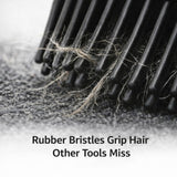 Hi-Tech Rubber Pet Hair Removal Brush with Grip - Reusable Dog & Cat Hair Remover for Car Seats, Upholstery & Carpets - Easy-Clean Rubber Bristles