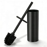 Toilet Brush and Caddy, Stainless Steel Toilet Bowl Brush and Holder, Toilet Bowl Cleaner Brush for Bathroom (Black)