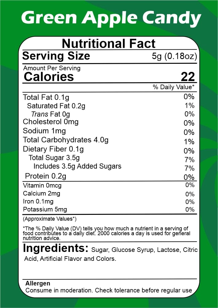 SMIBZE Natural Green Apple Candy 100 GM (Pack of 1) SMIBZE