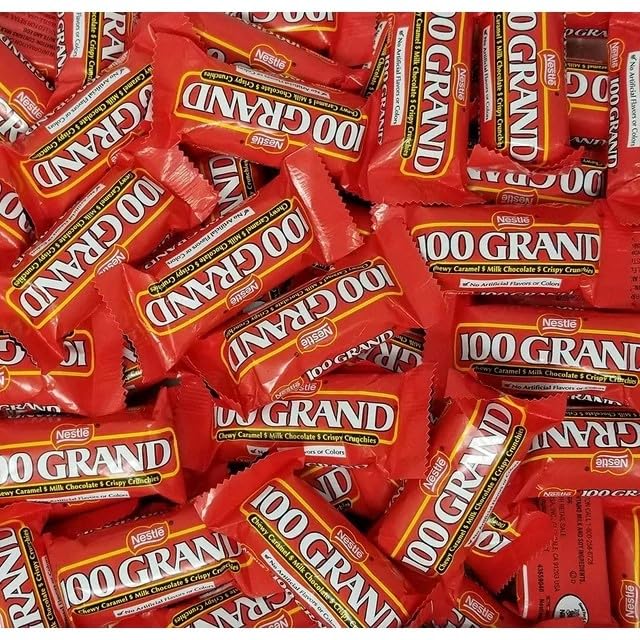 100 Grand Milk Chocolate Candy Bars, Wrapped Retro Candy, (Pack of 60oz) + GIFT VEMAX STORE