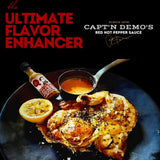 CAPTAIN DEMO's TRIPLE TRUFFLE Red Hot Pepper Sauce - Three Bottle Pack with TWO Bonus Travel Bottles, Gourmet Hot Sauce With Black Truffle, Black