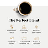 Storyville Prologue Blend Whole Bean Coffee, Medium-Dark Roast, Fresh Roasted Premium-Grade 100% Arabica, Smooth, Low Acidity, Never Bitter, 8 oz Bag